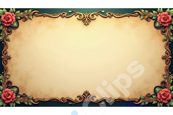 Ornate Vintage Floral Frame Background