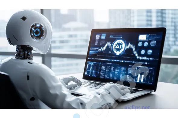 Robot Analyzing Data