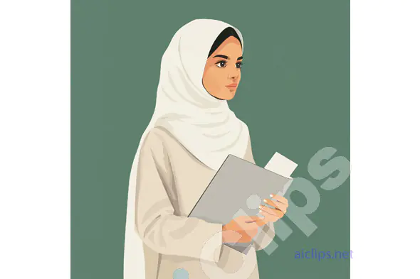 Professional Hijabi Woman with Documents