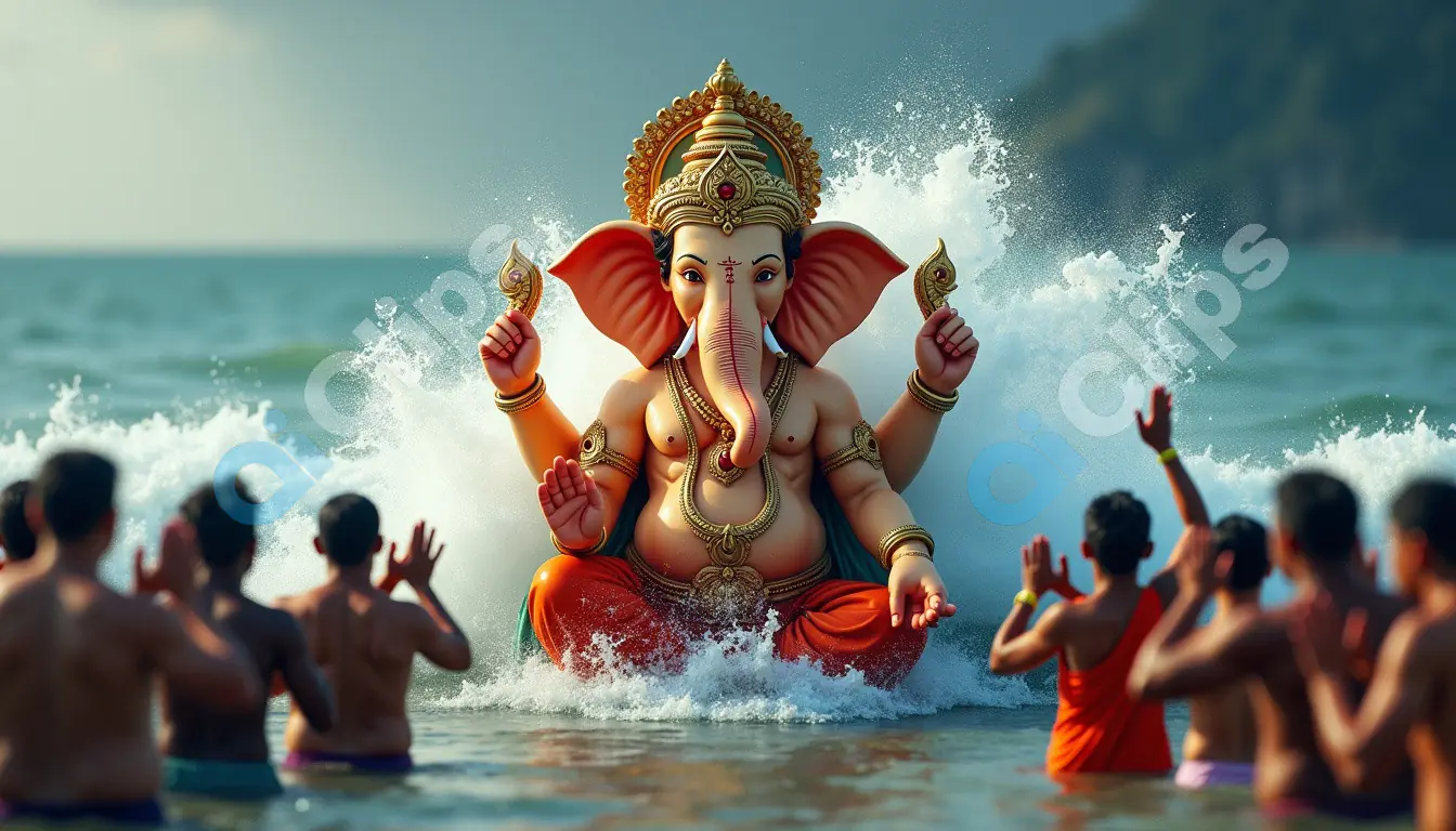 Ganesha Visarjan: Immersing the Deity in the Ocean