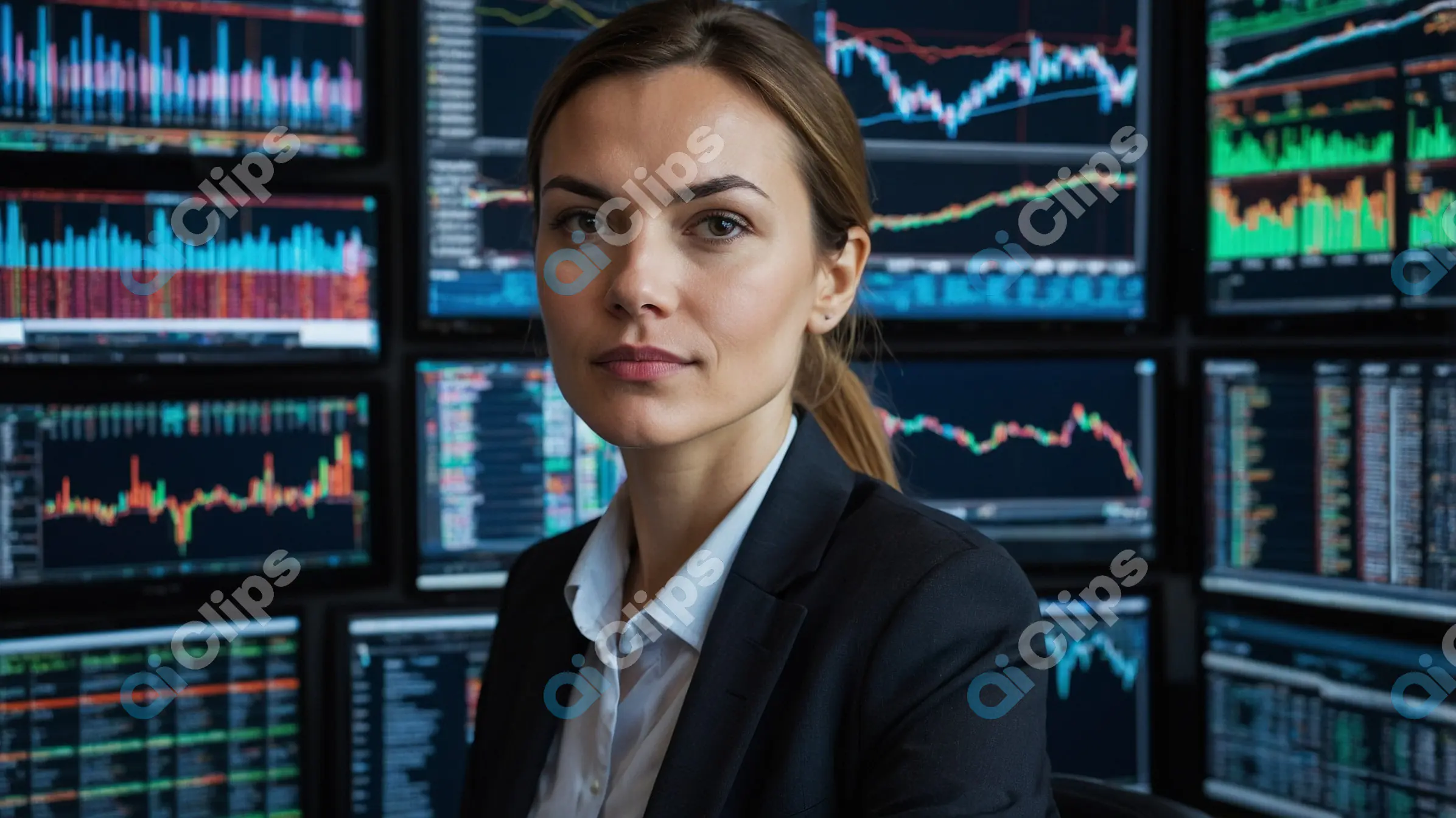 Confident Female Stock Trader