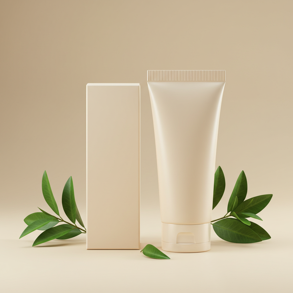 Eco-Friendly Skincare Packaging with Natural Leaves