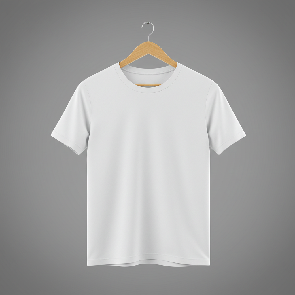 White T-Shirt on Hanger Mockup Display