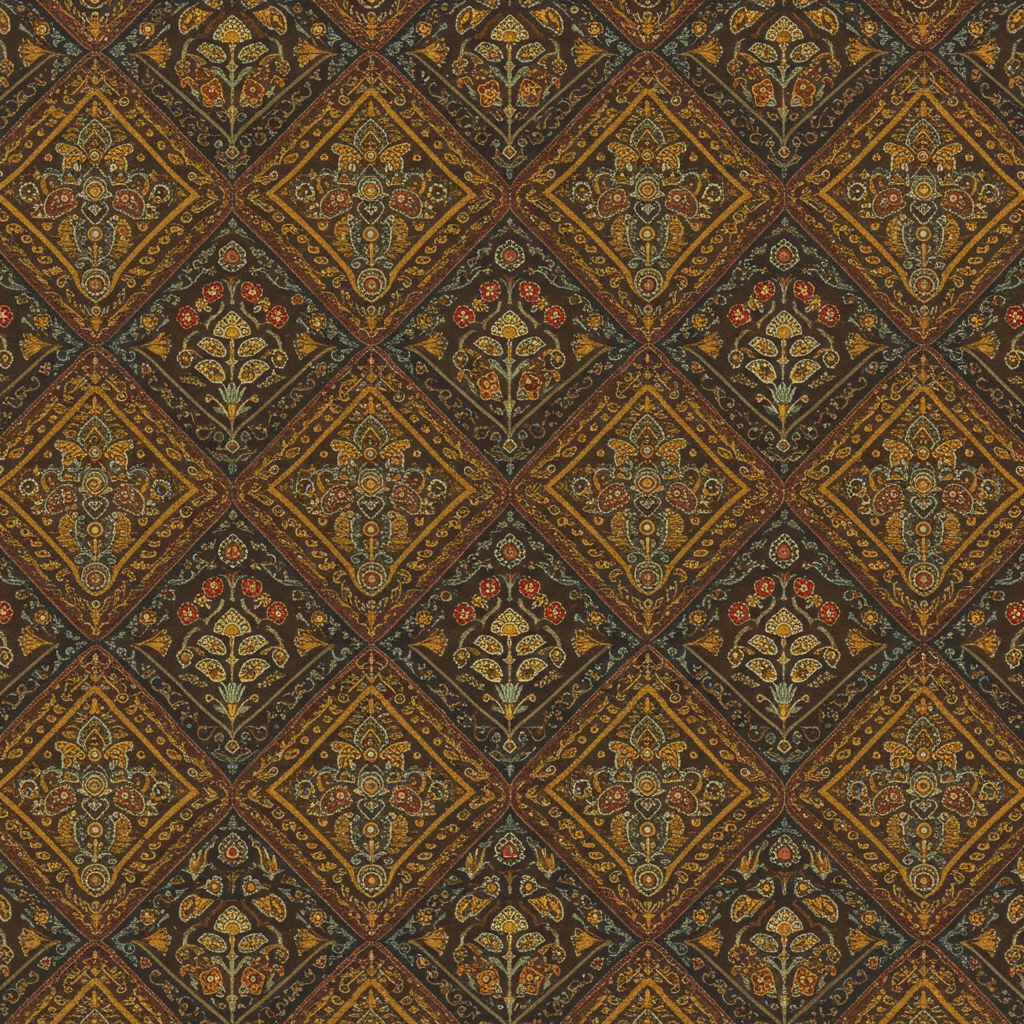 Intricate Floral Pattern on Ornate Fabric