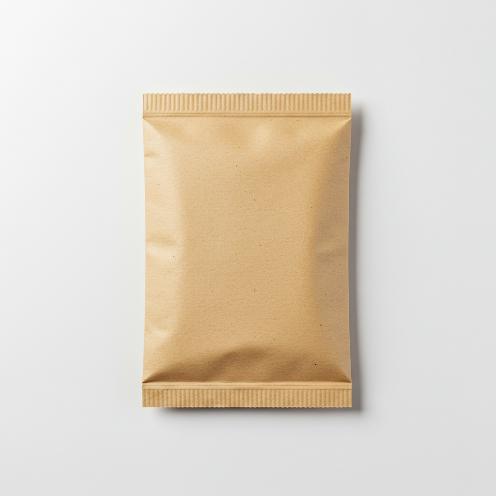 Brown Paper Pouch Packaging on White Background