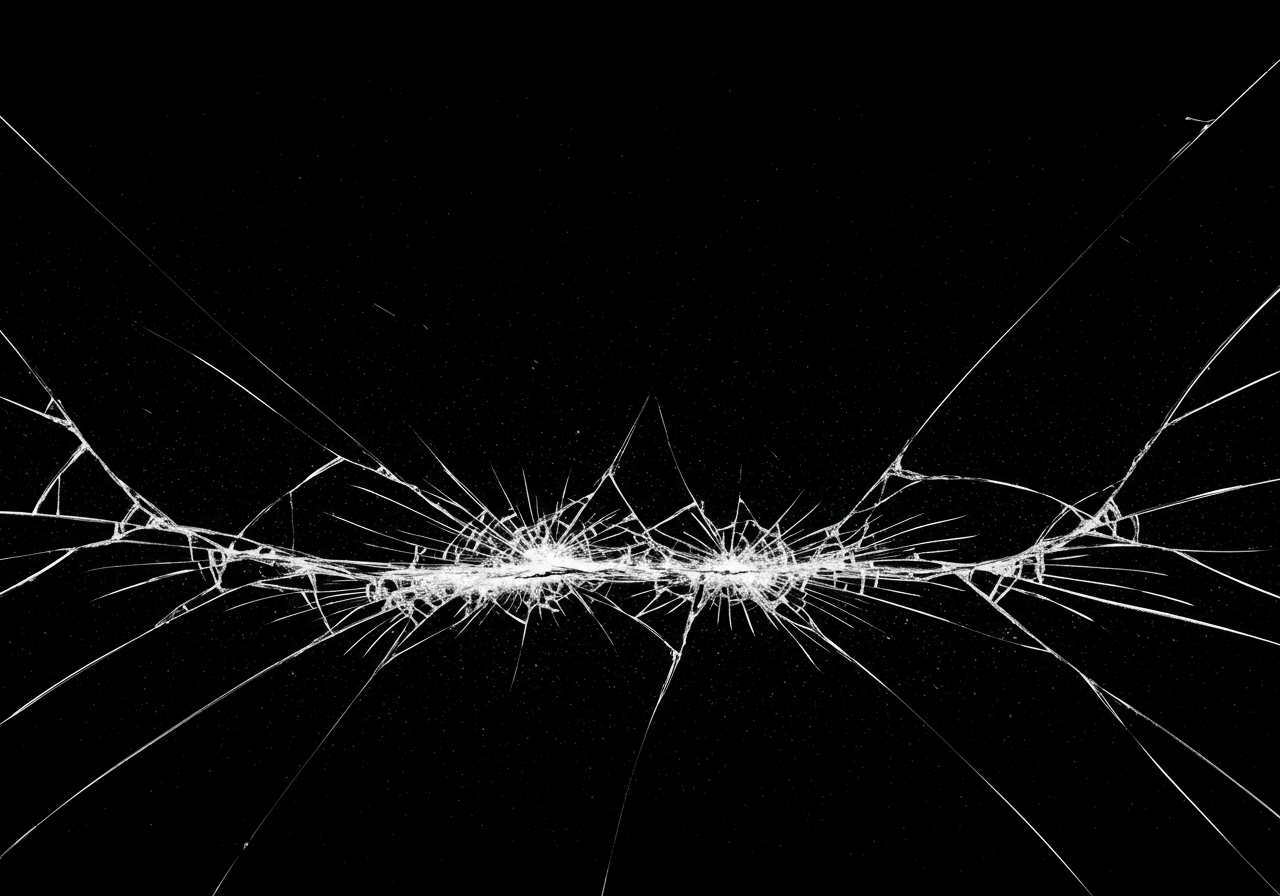 Cracked Glass Pattern on Black Background