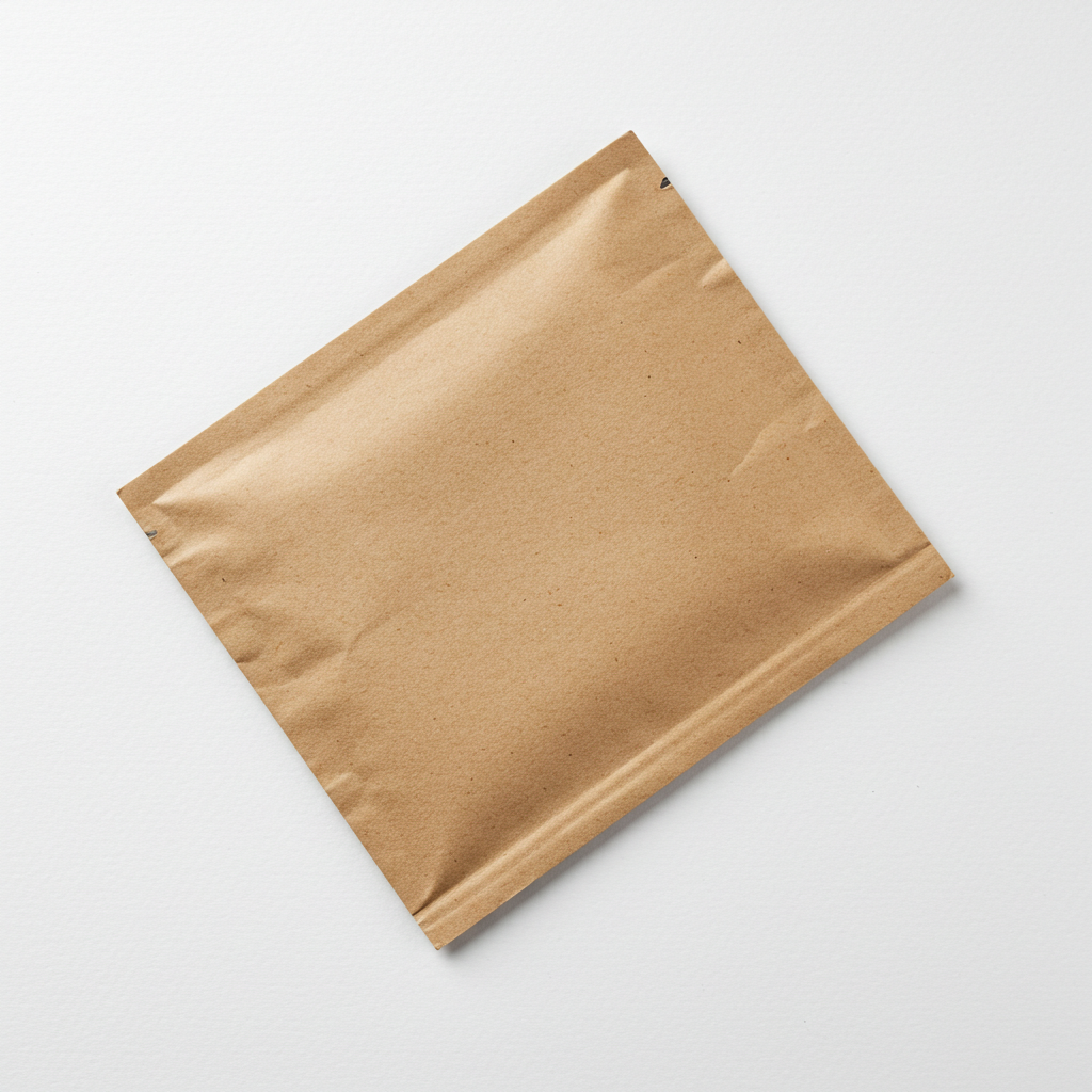 Kraft Paper Shipping Envelope on White Background