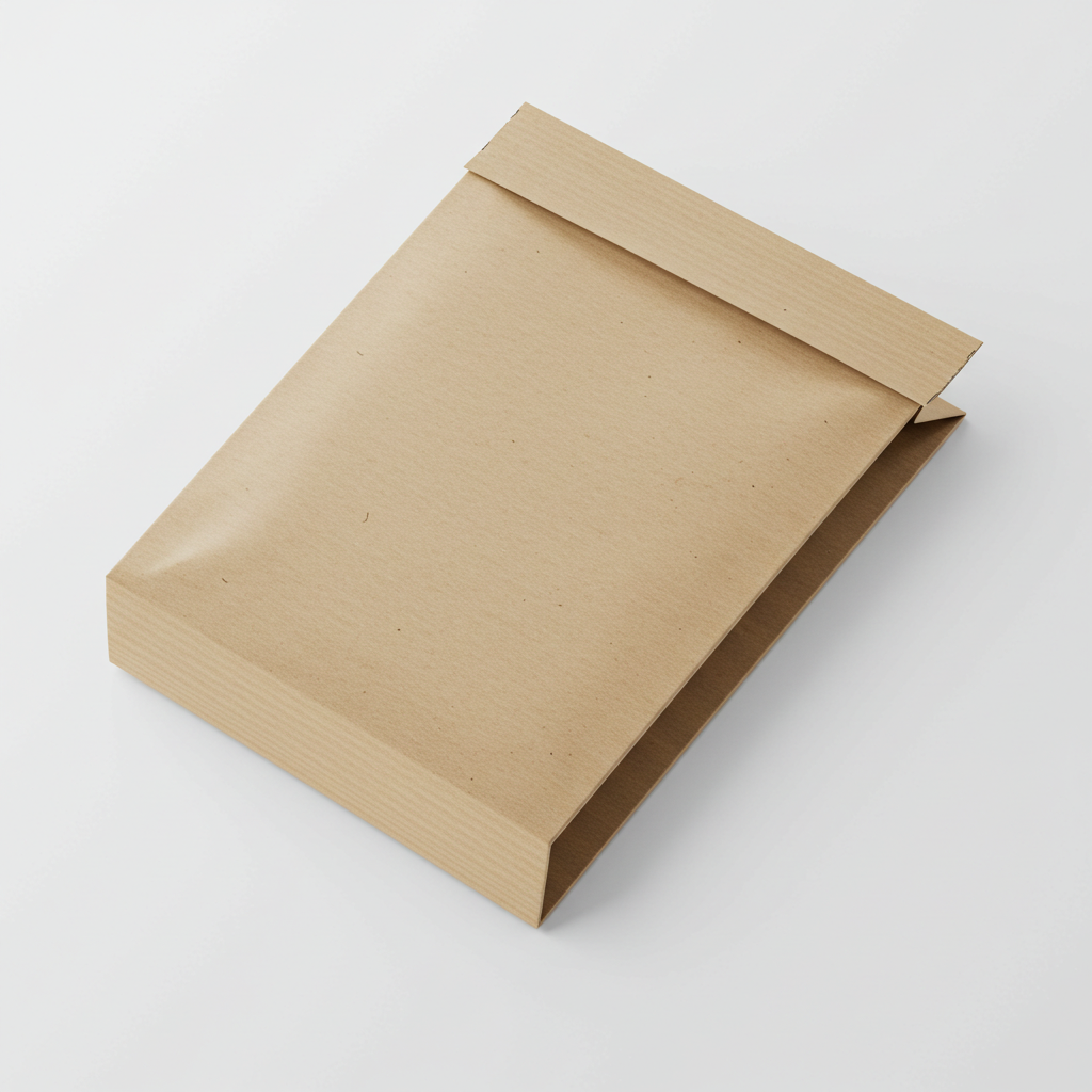 Kraft Paper Mailing Envelope on White Background