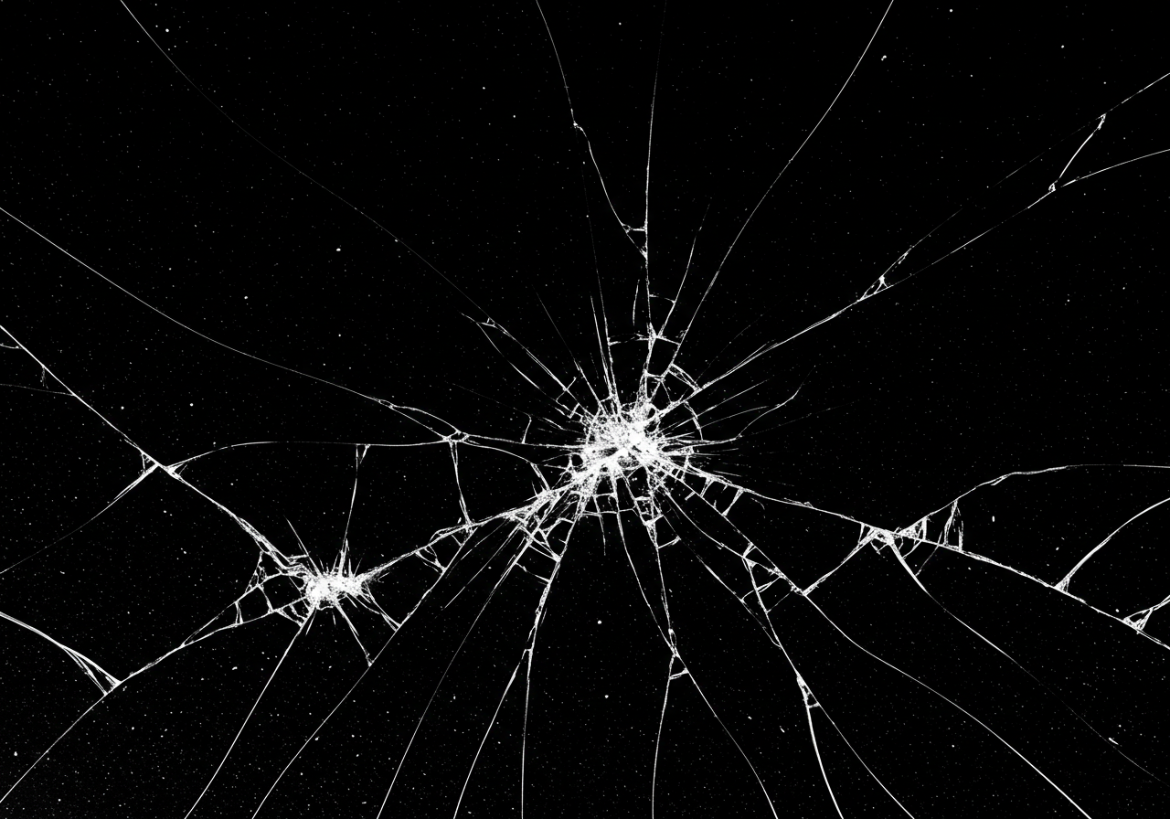 Cracked Glass with Dark Background