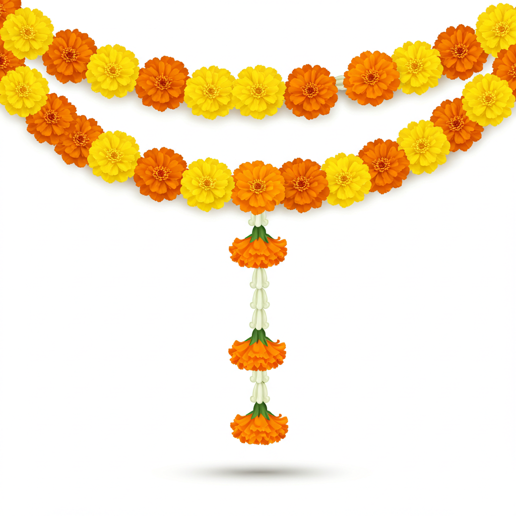 Yellow and Orange Flower Garland Decoration