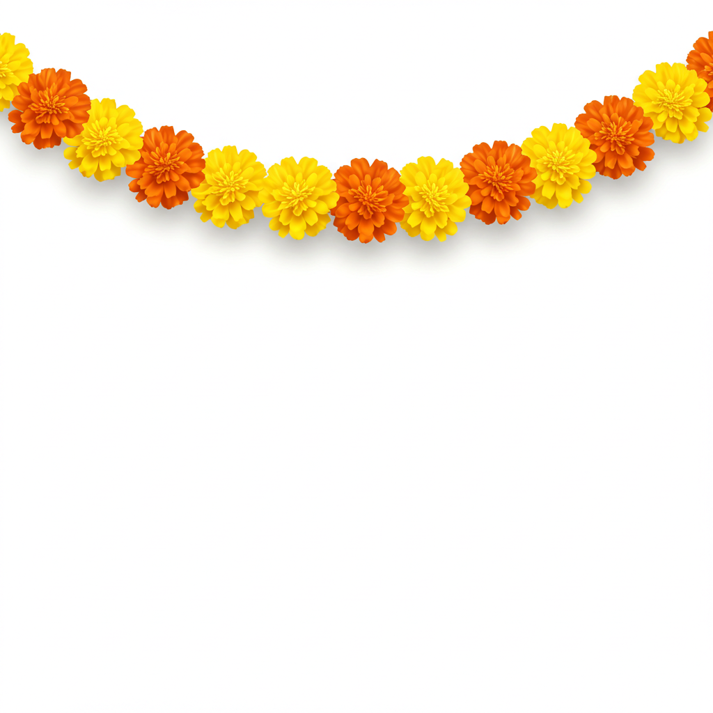 Orange and Yellow Marigold Flower Garland