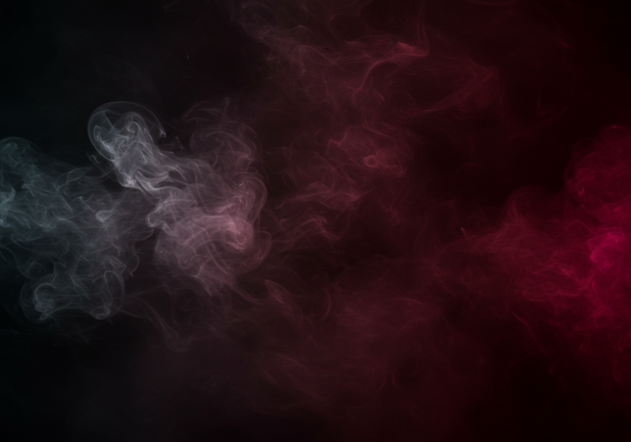 Red and White Smoke on Black Background