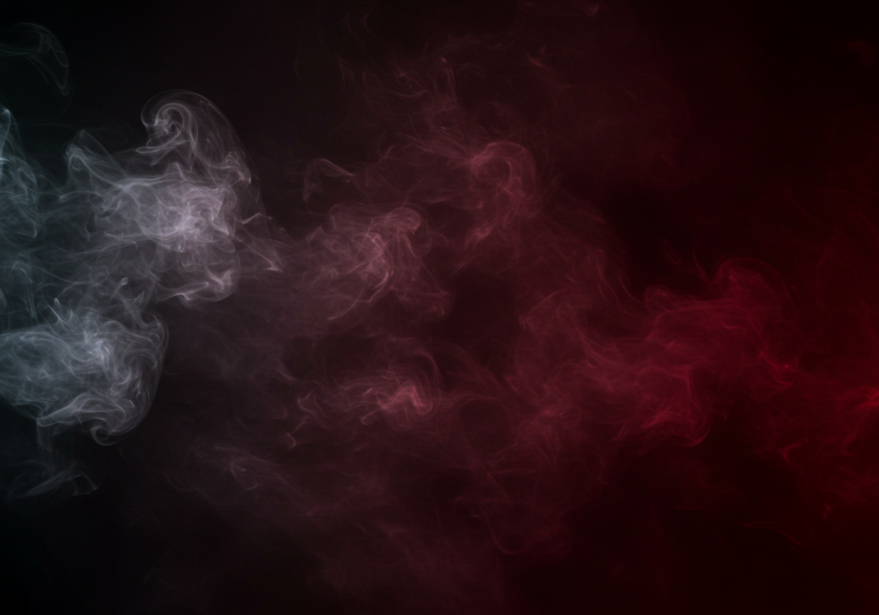 Red and White Smoke Swirls on Dark Background