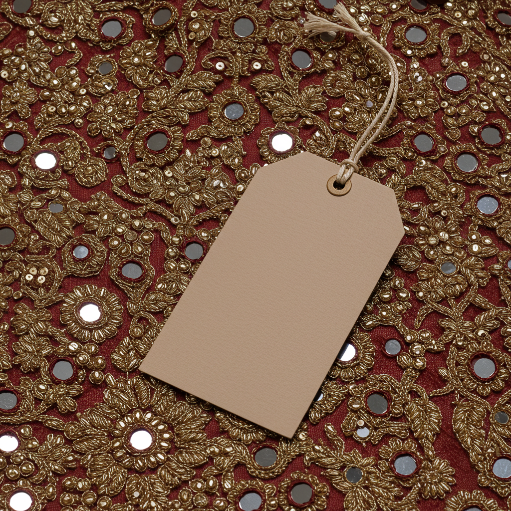 Embroidered Fabric with Blank Tag