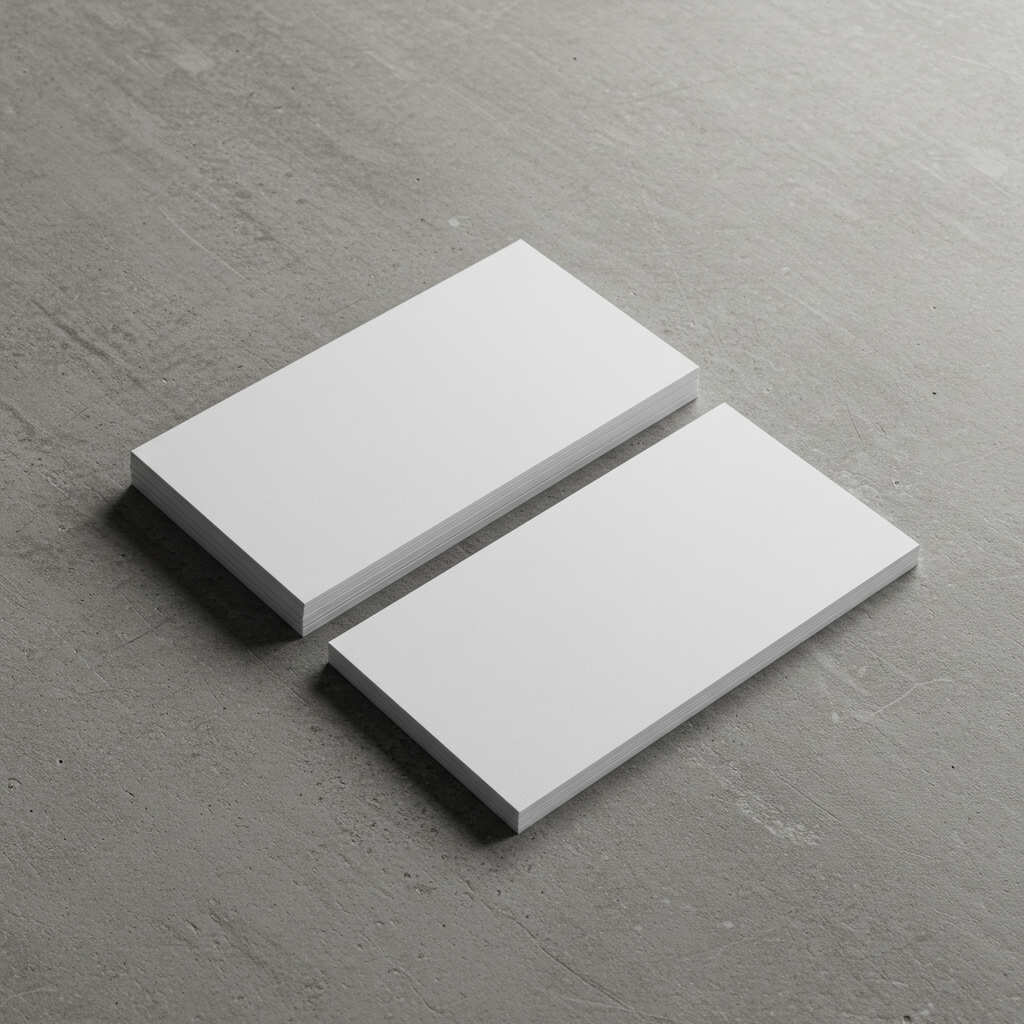 Blank Business Cards on Concrete Surface Mockup