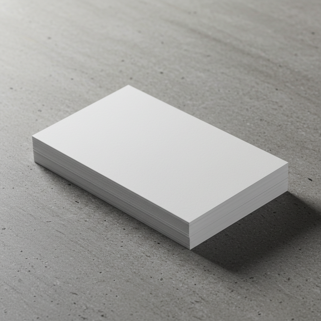 Stack of Blank Business Cards on Concrete Surface