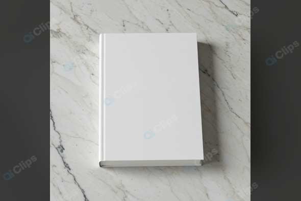 Hardcover Blank Book on Marble Surface