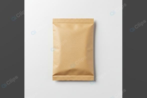 Brown Paper Pouch Packaging on White Background
