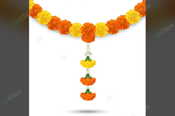 Marigold Flower Garland for Festive Decorations