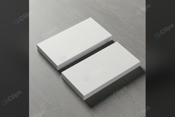 Empty Business Cards Stack on Concrete Surface