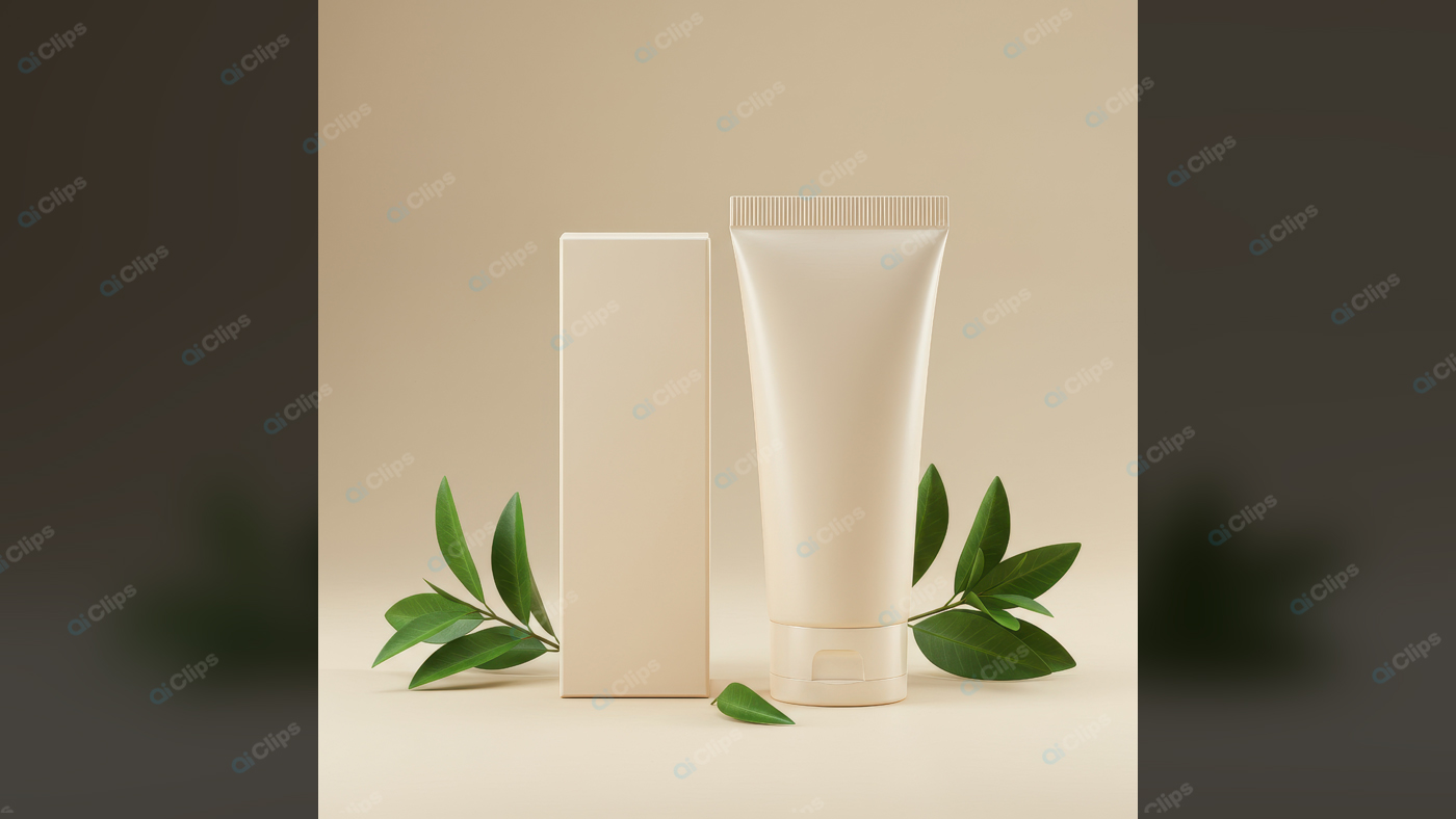 Eco-Friendly Skincare Packaging with Natural Leaves