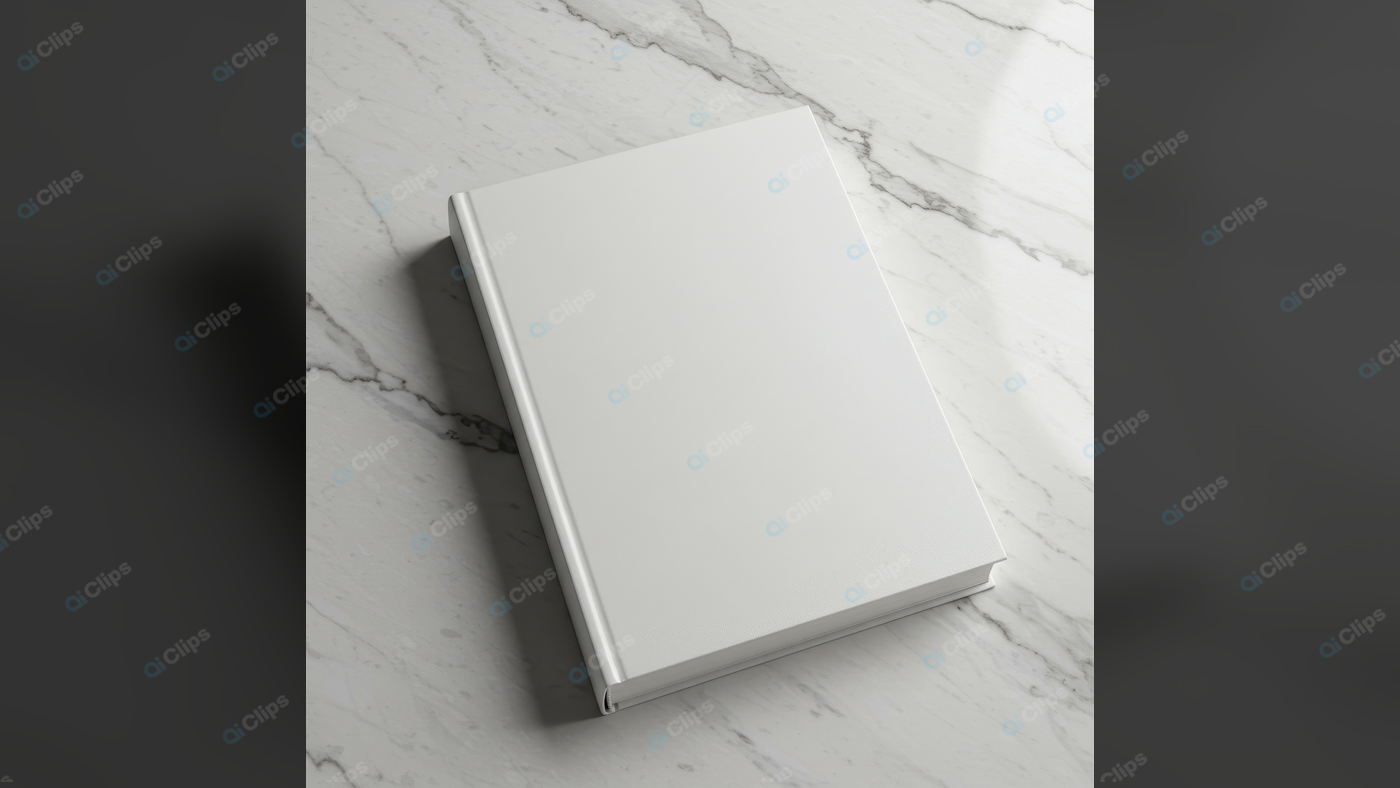 Minimalist White Book on Marble Surface