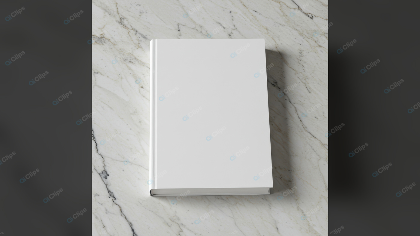 Hardcover Blank Book on Marble Surface