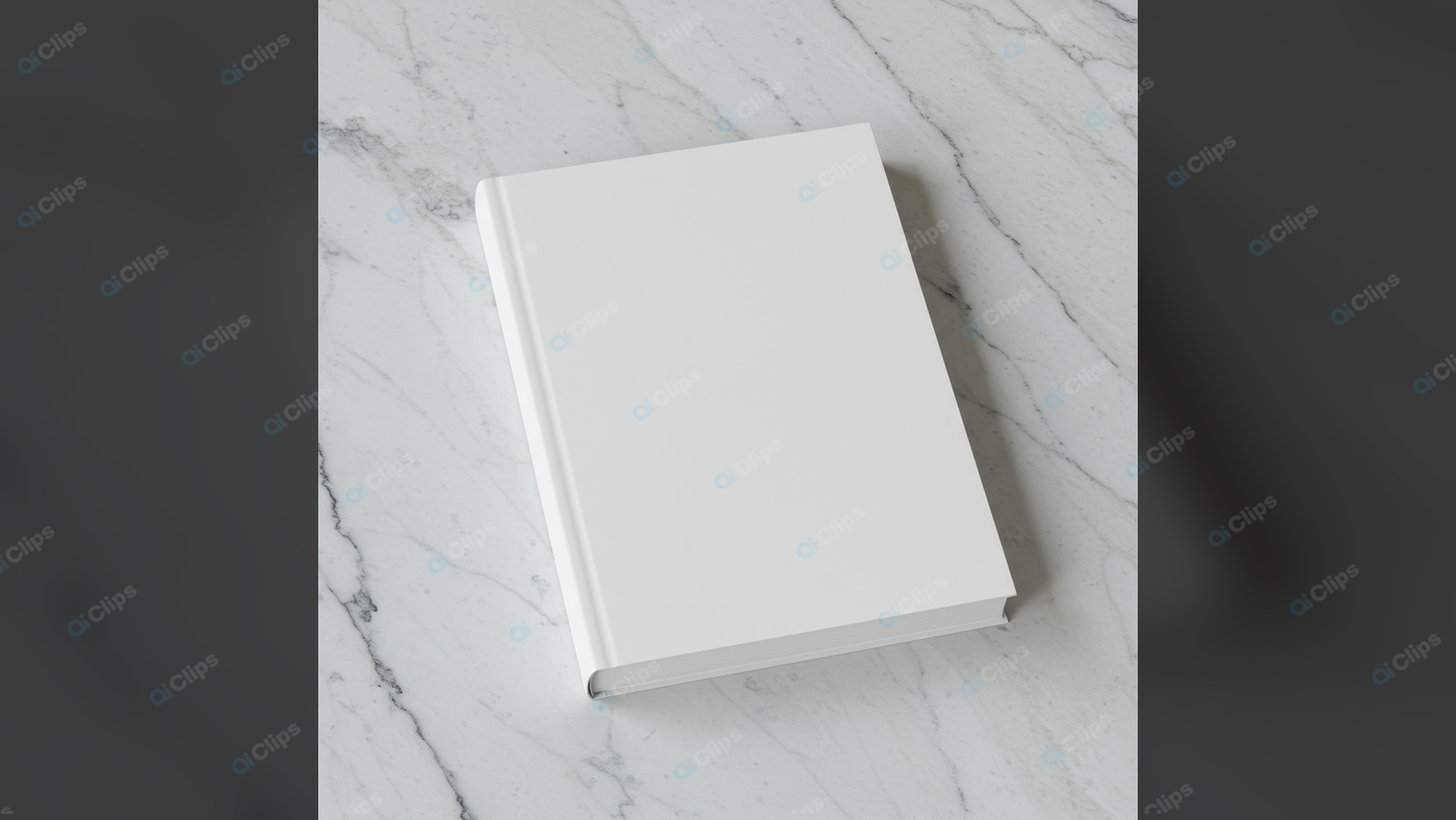 Blank Hardcover Book on Marble Surface