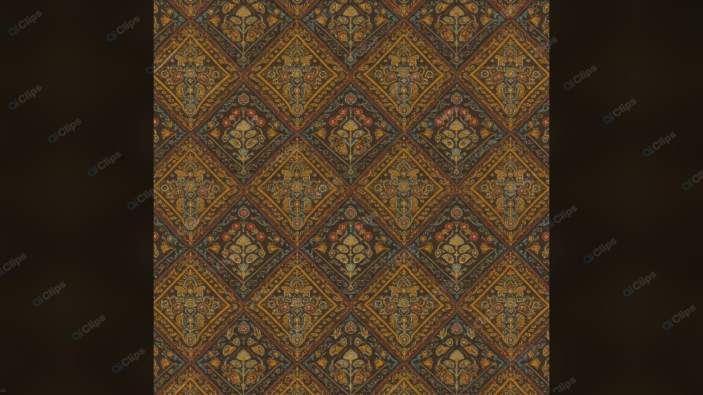 Intricate Floral Pattern on Ornate Fabric