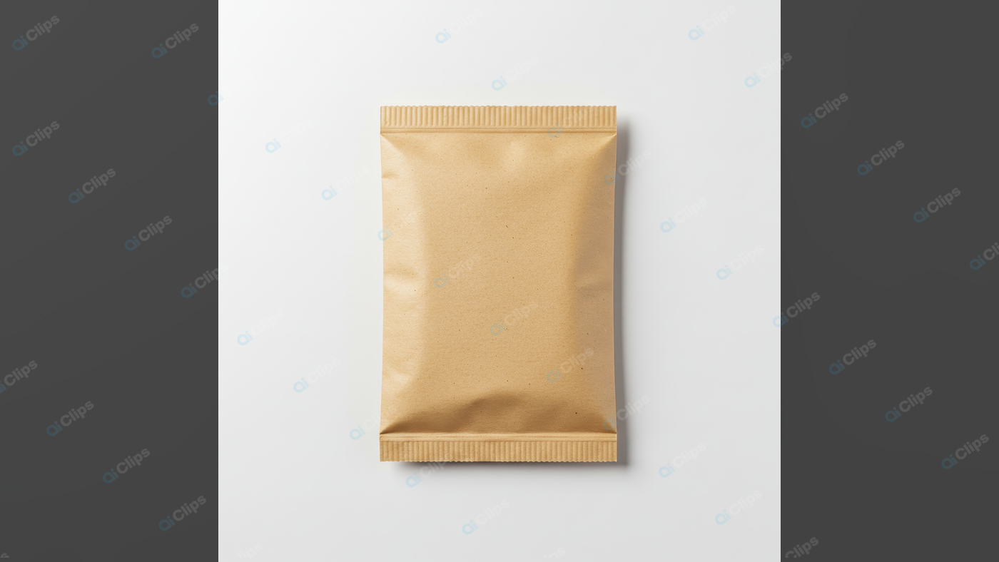 Brown Paper Pouch Packaging on White Background