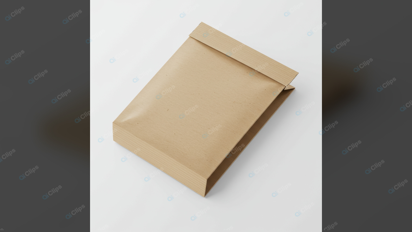 Kraft Paper Mailing Envelope on White Background
