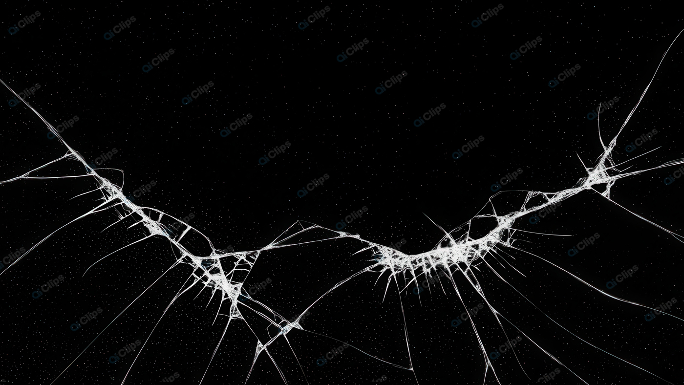 Cracked Glass Texture on Black Background