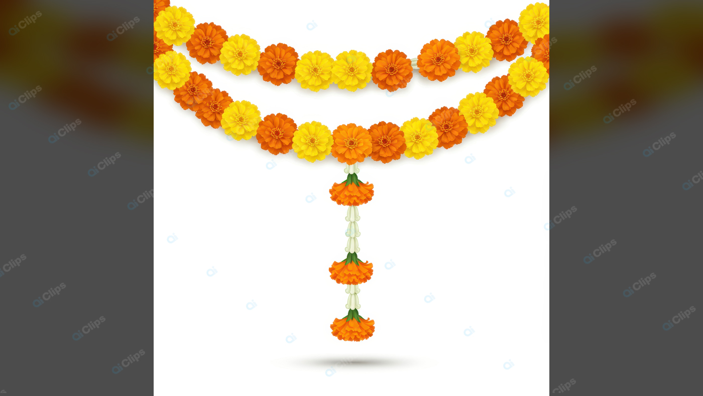 Yellow and Orange Flower Garland Decoration