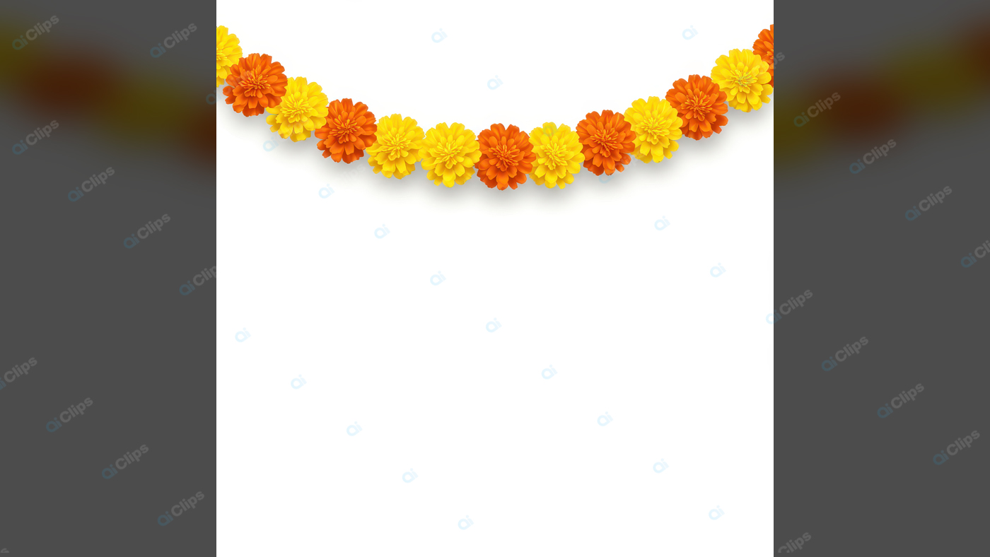 Orange and Yellow Marigold Flower Garland