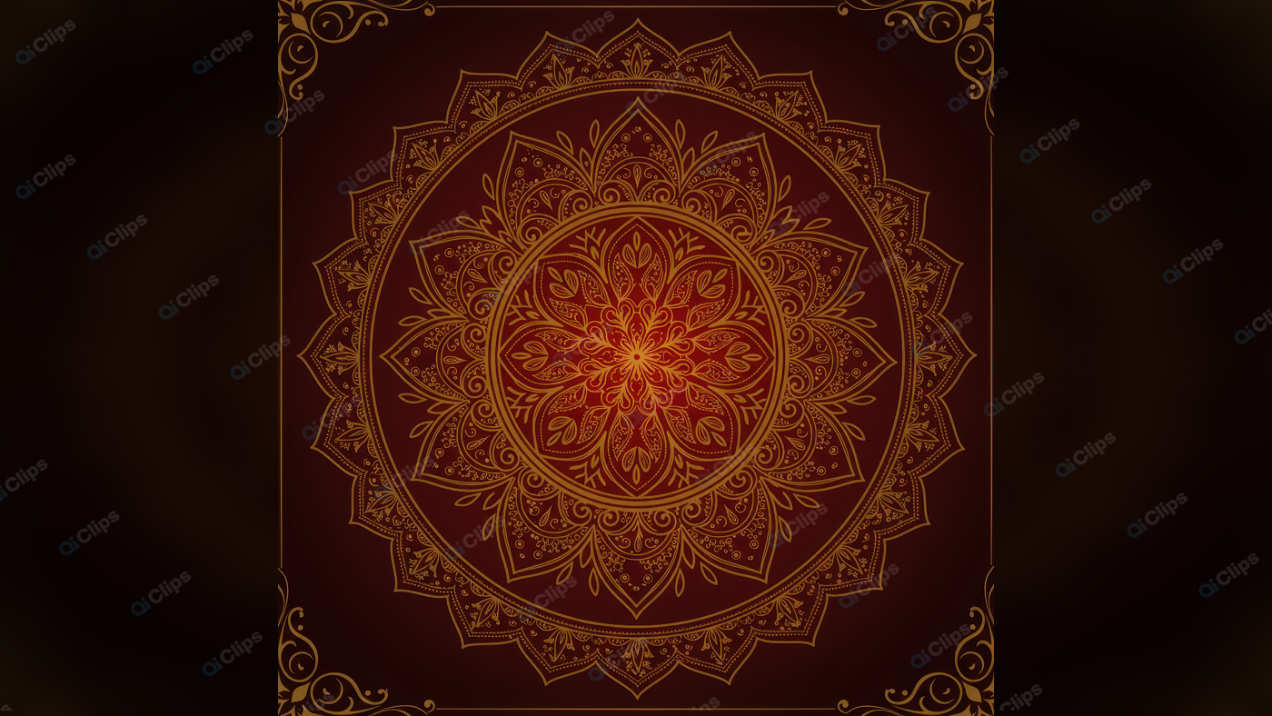 Ornate Indian Mandala Design on Red Background