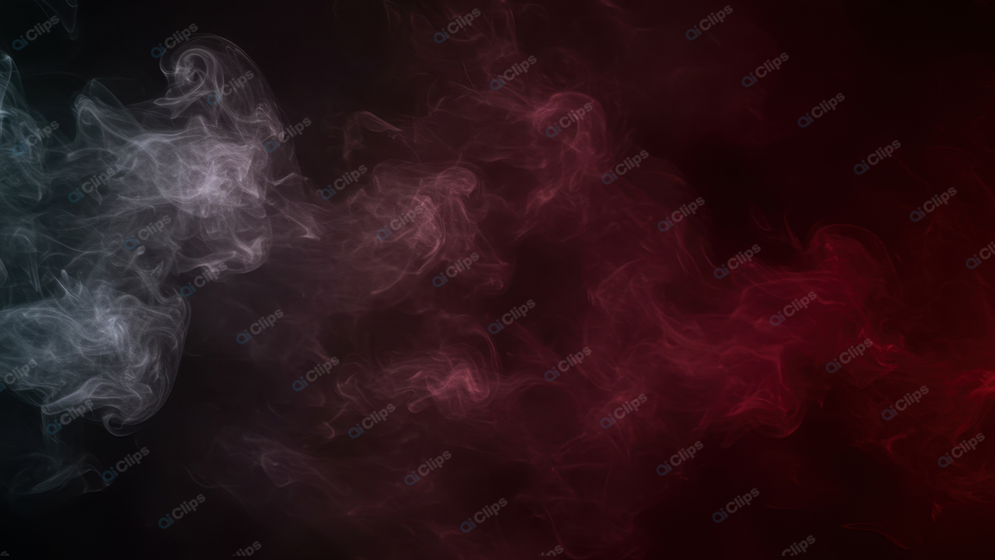Red and White Smoke Swirls on Dark Background