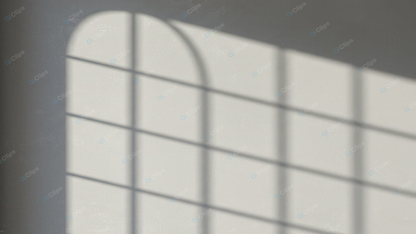 Sunlit Window Grid Shadow on Wall