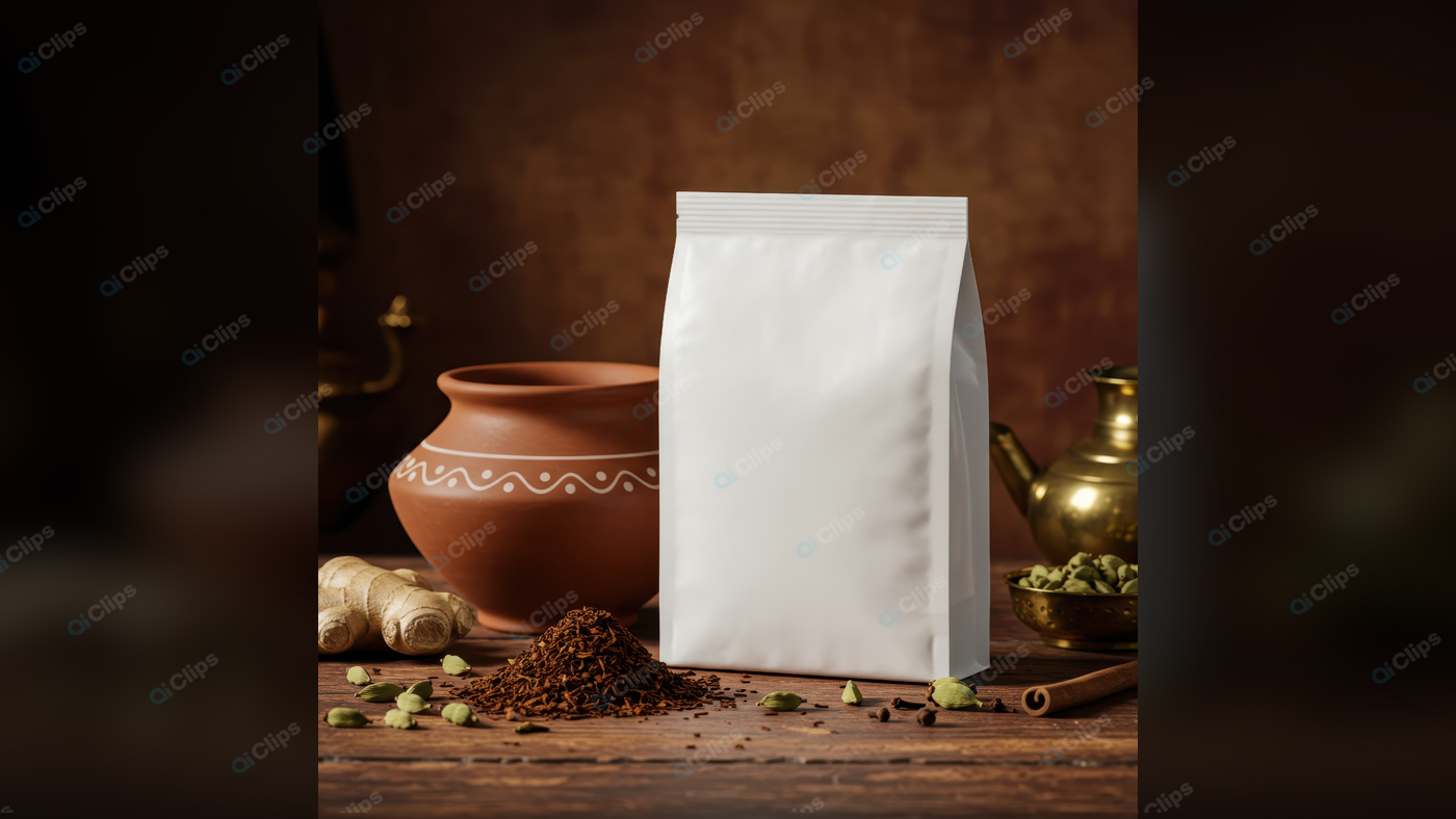 Herbal Tea Ingredients with White Packaging Bag