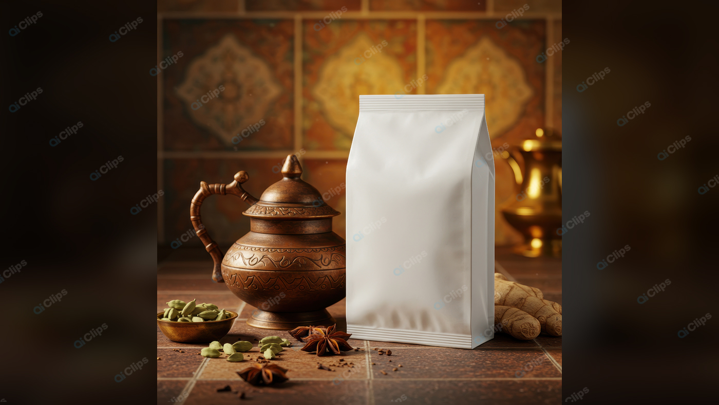 Arabian Coffee Setting with Spices and Traditional Pot