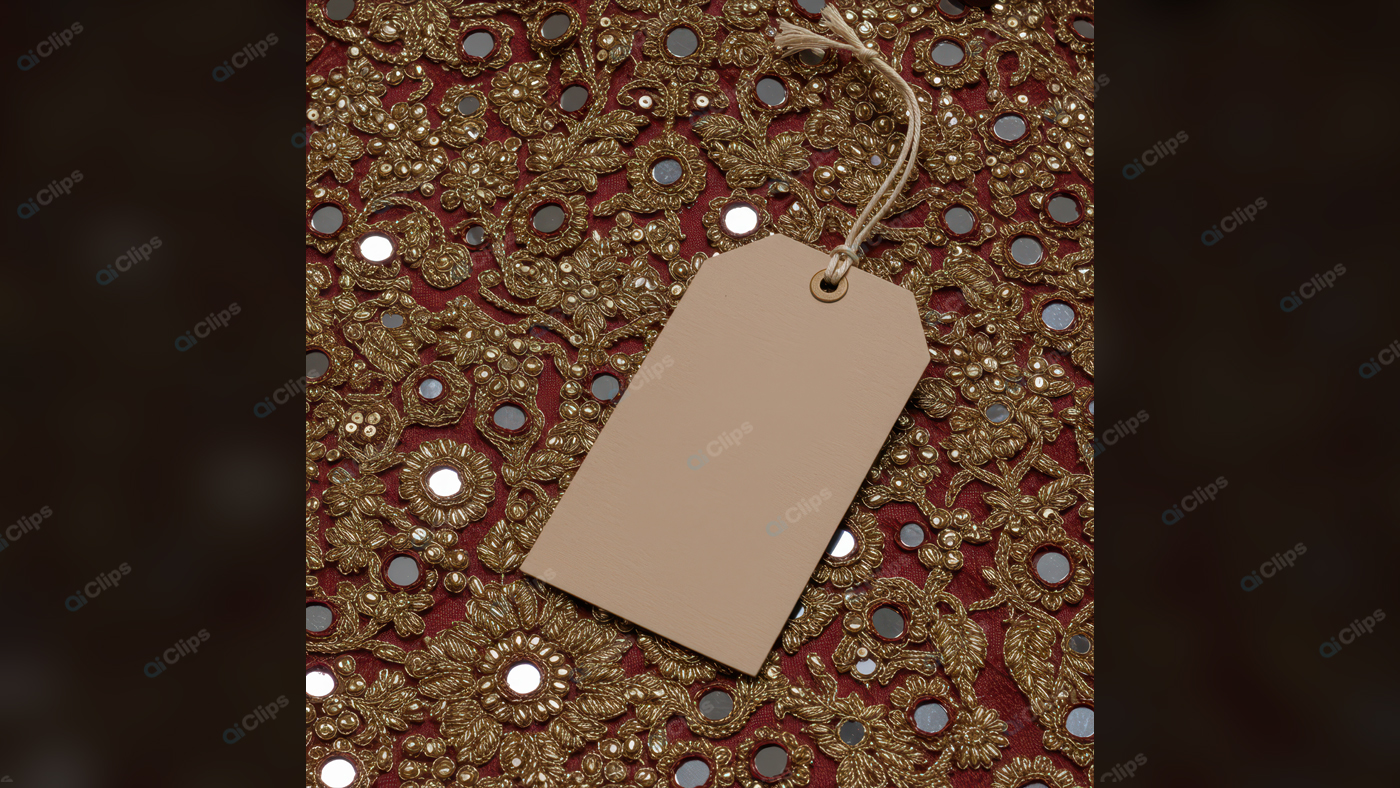 Embroidered Fabric with Blank Tag