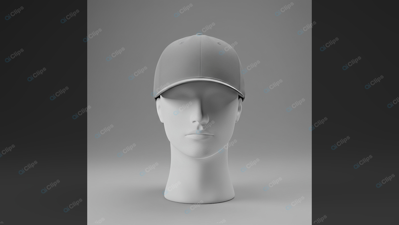 Plain Gray Baseball Cap on Display Mannequin