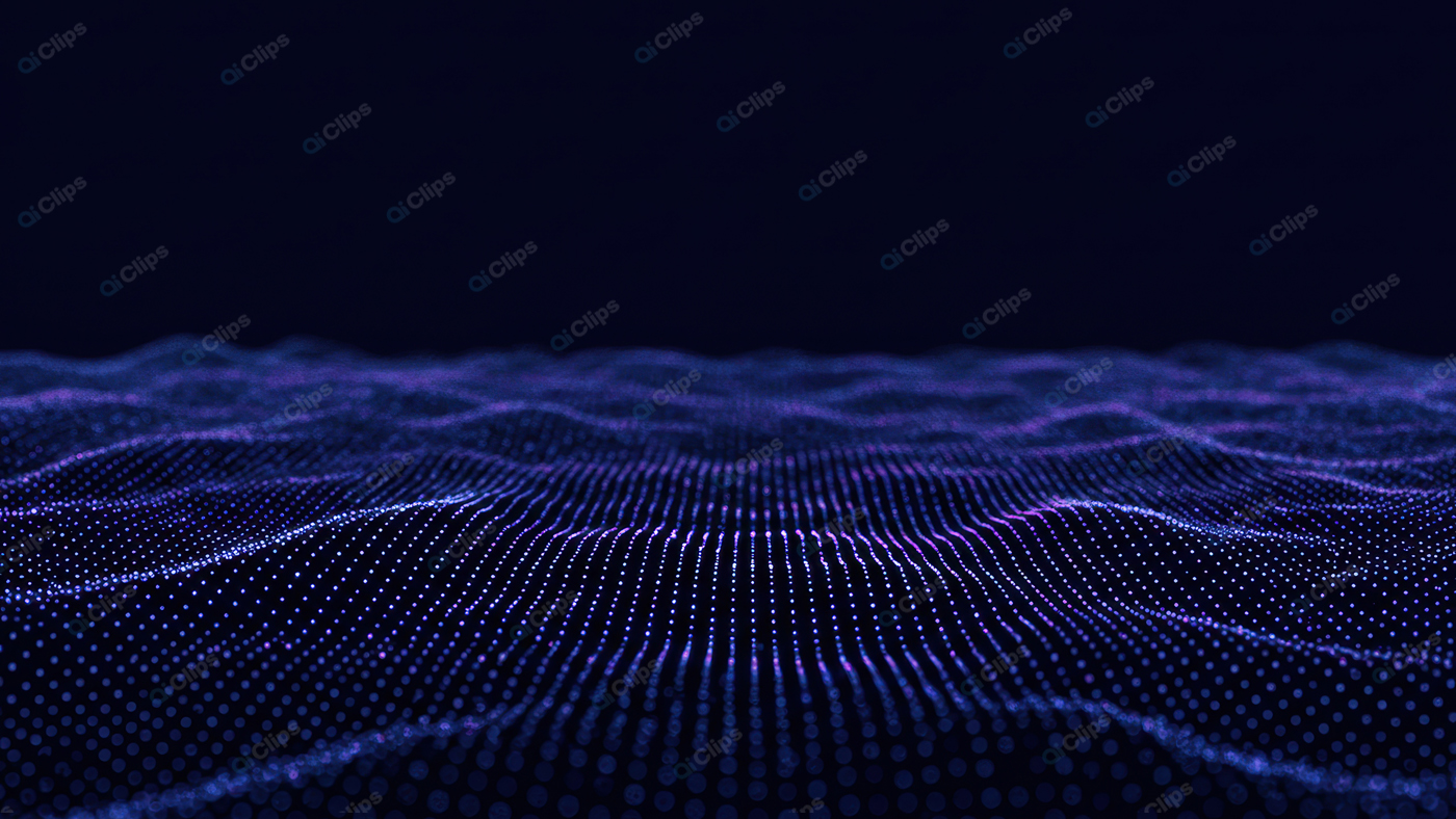 Digital Waveform Pattern with Glowing Dots on Dark Background
