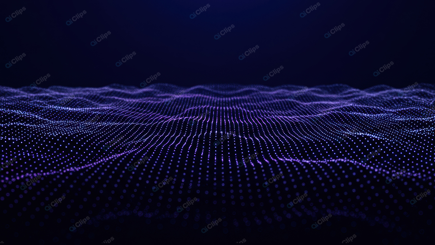 Digital Abstract Purple Wave Grid on Dark Background