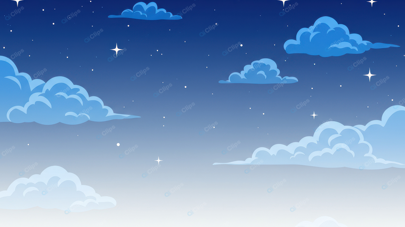 Night Sky with Clouds and Stars Illustration
