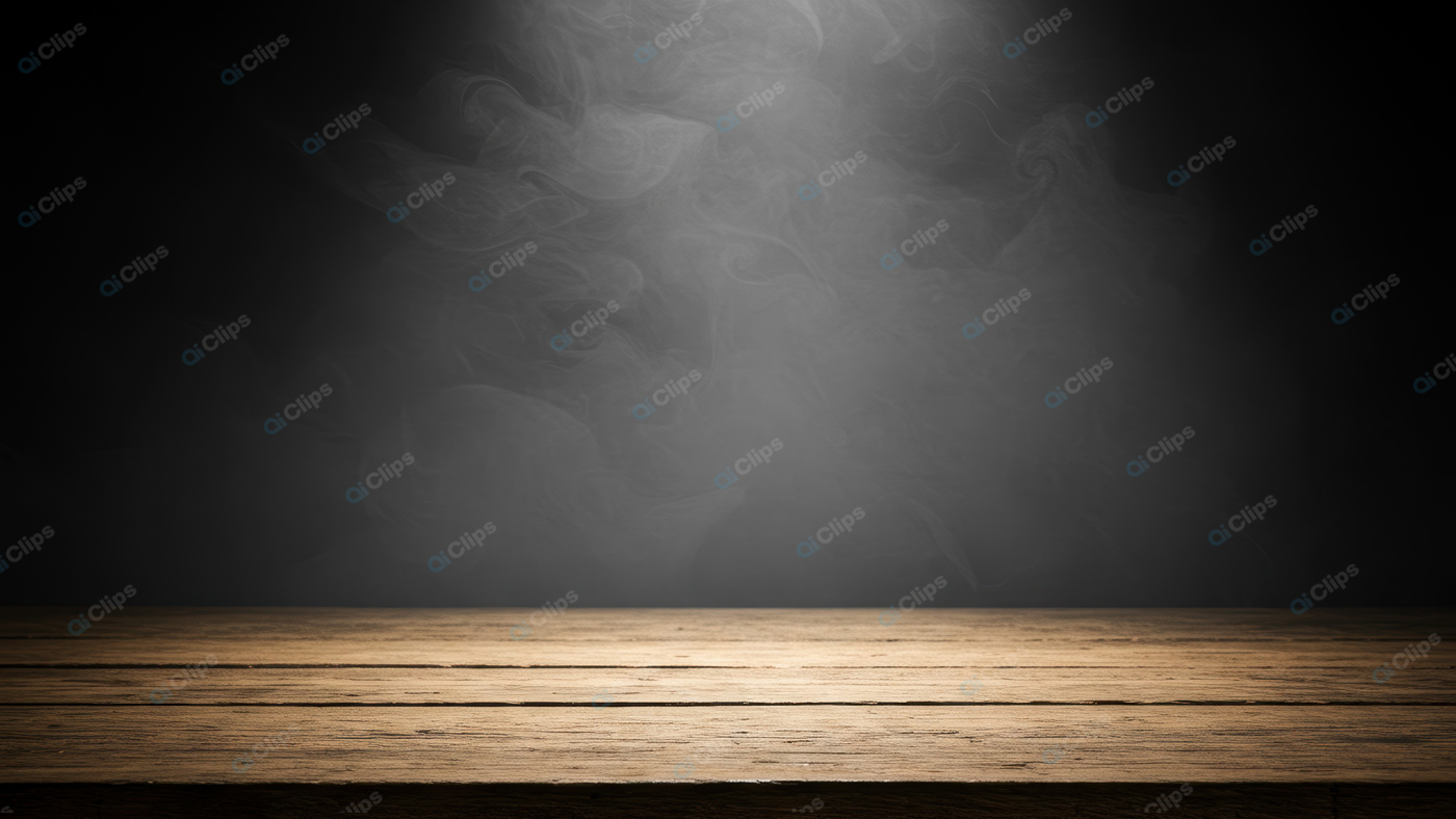 Wooden Table with Dark Smoky Background