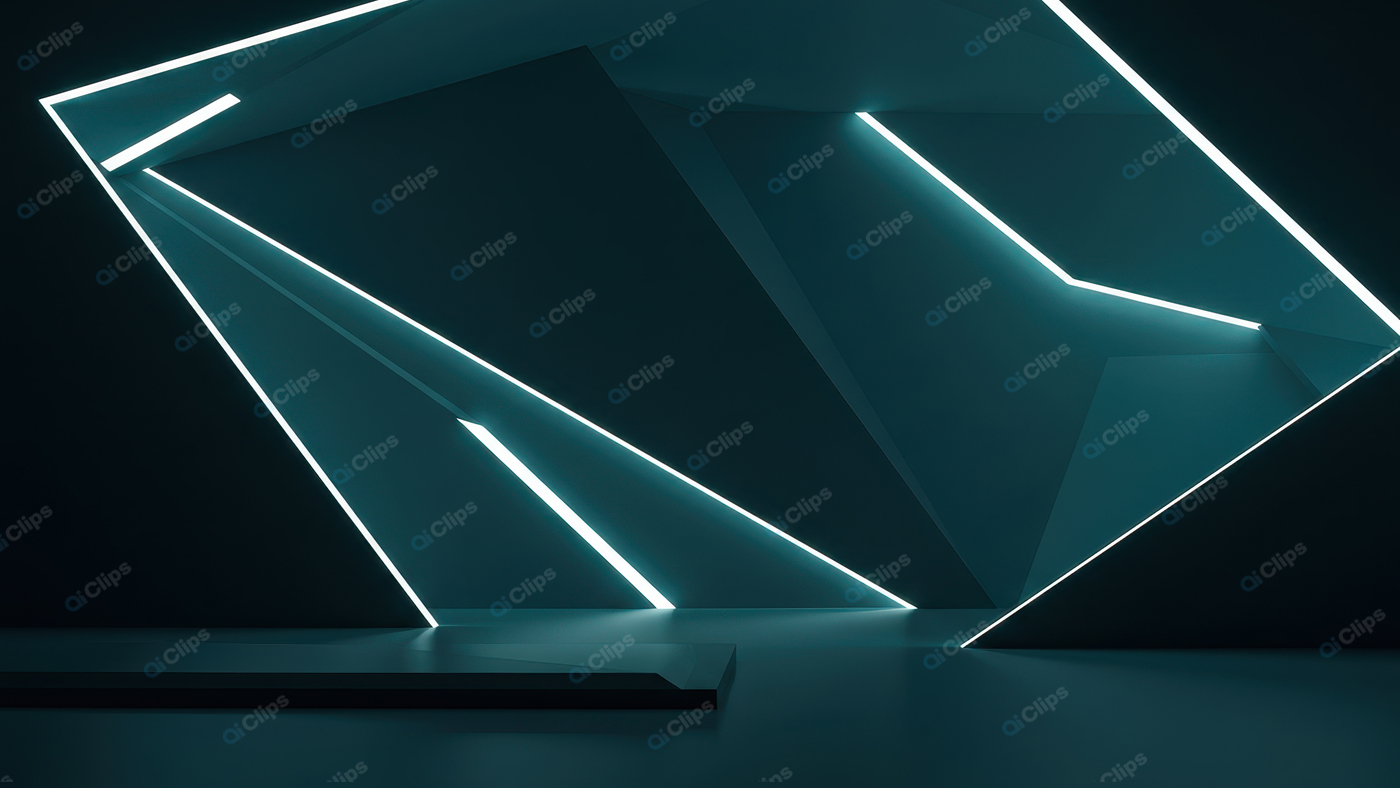 Futuristic Geometric Architecture with Neon Lighting