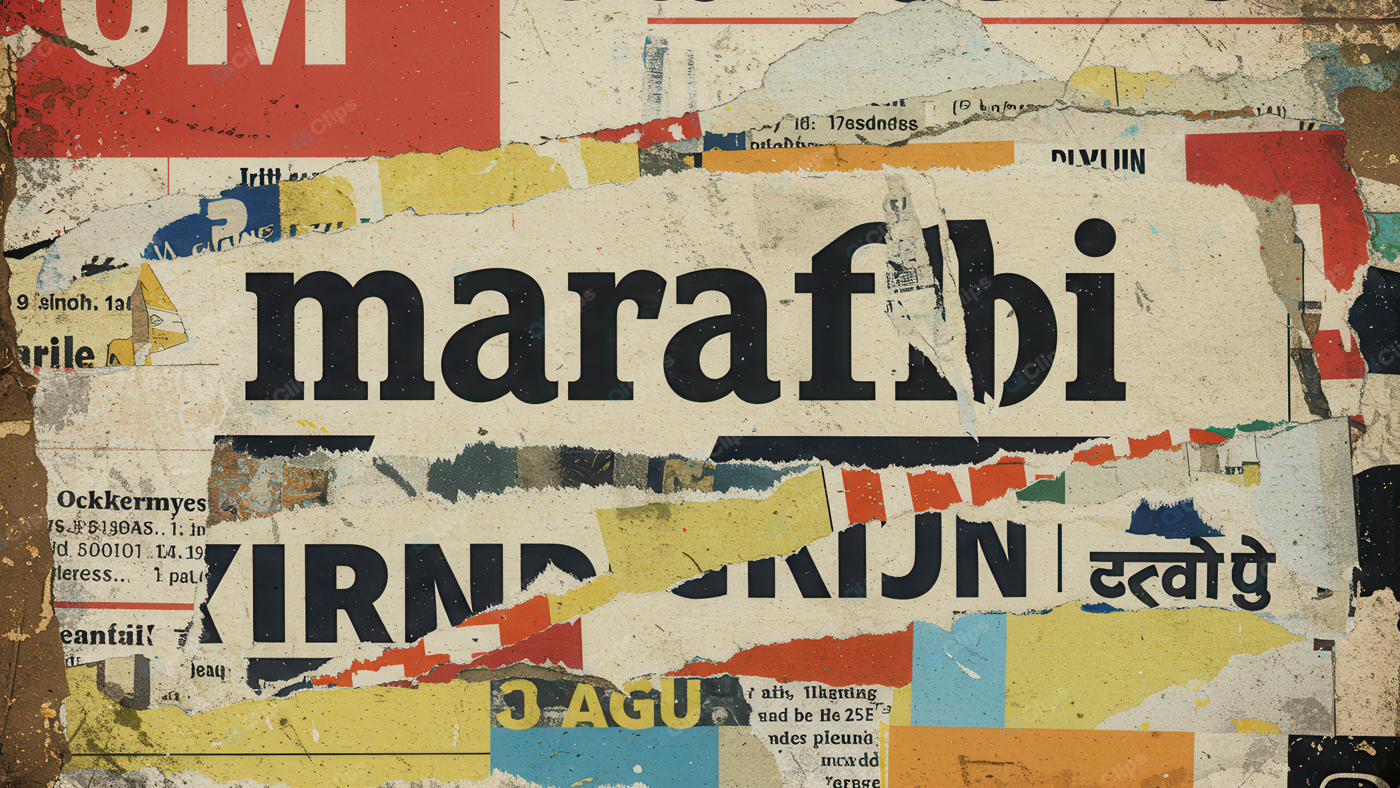 Retro Collage of Torn Vintage Posters and Texts