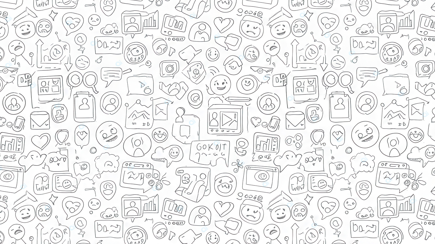 Hand-Drawn Social Media and Technology Doodles