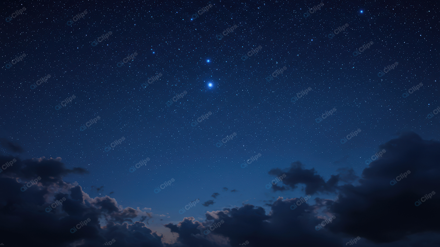 Starry Night Sky with Clouds