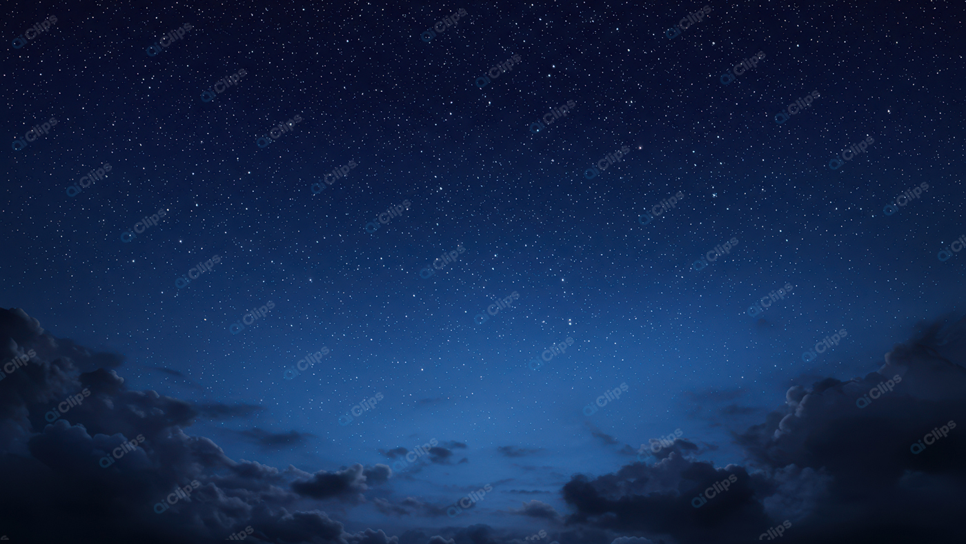 Starry Night Sky Above Dark Clouds